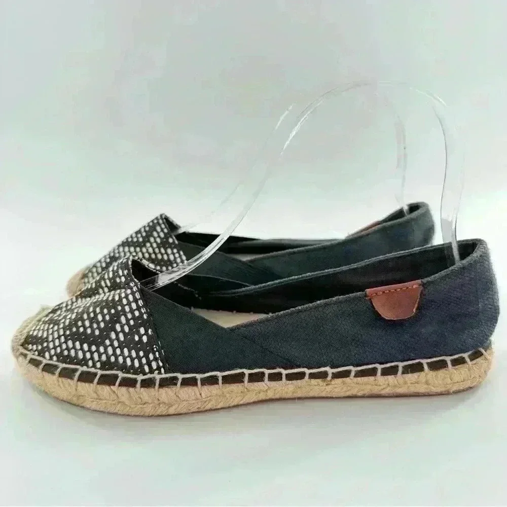 Sperry Katama Cape Espadrilles womens flats size 6 navy blue canvas slip on